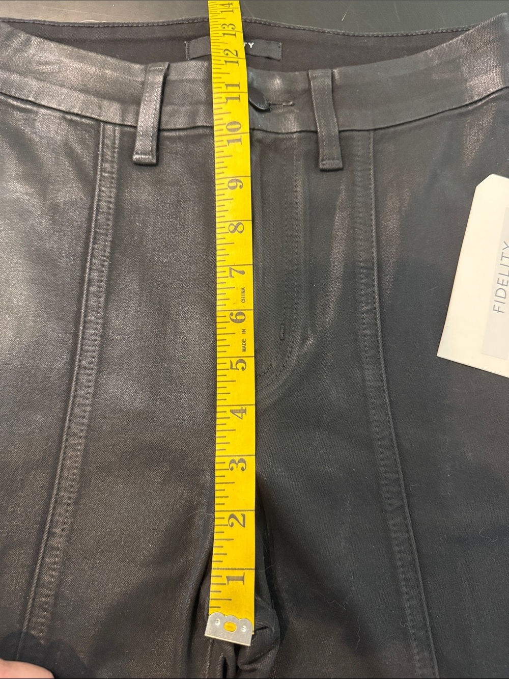 FIDELITY Harlow Black Coated Faux Leather Pants NWT SIZE 26 - Picture 7 of 10